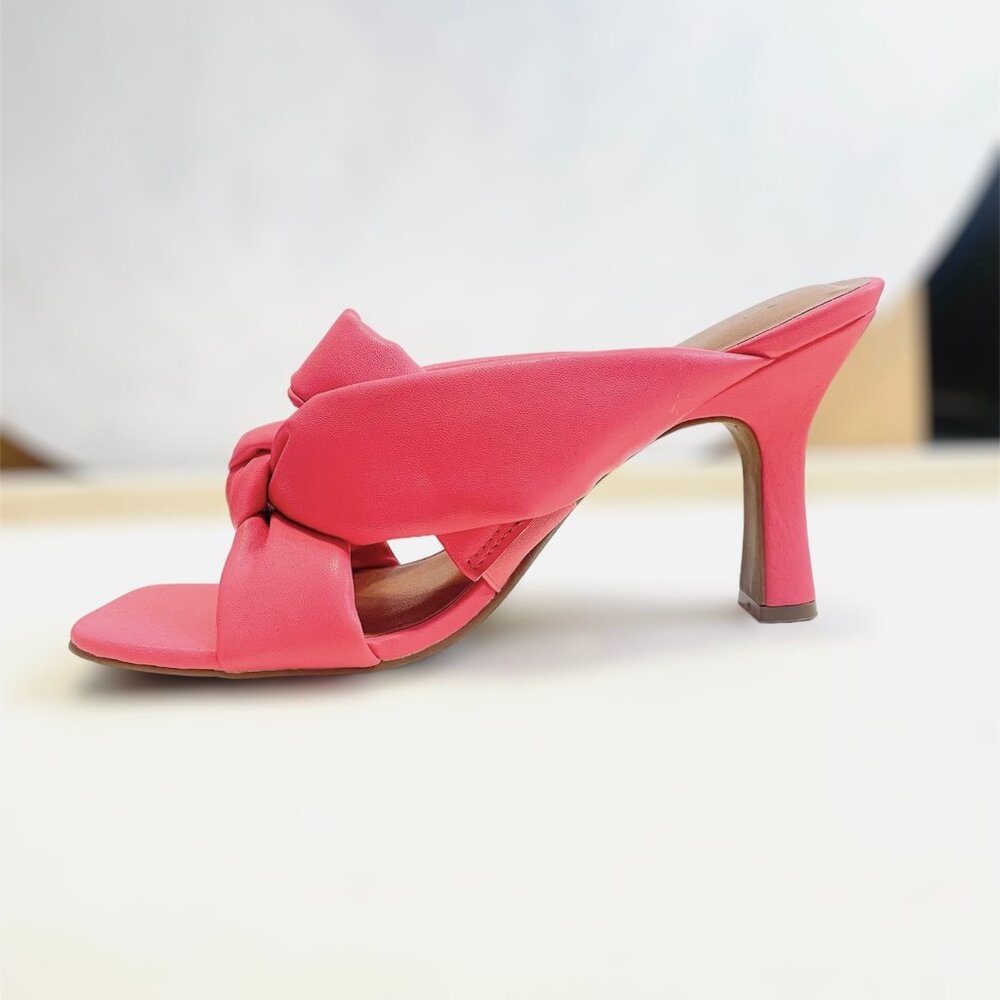 A New Day Pink Puff Heeled Strappy Sandals